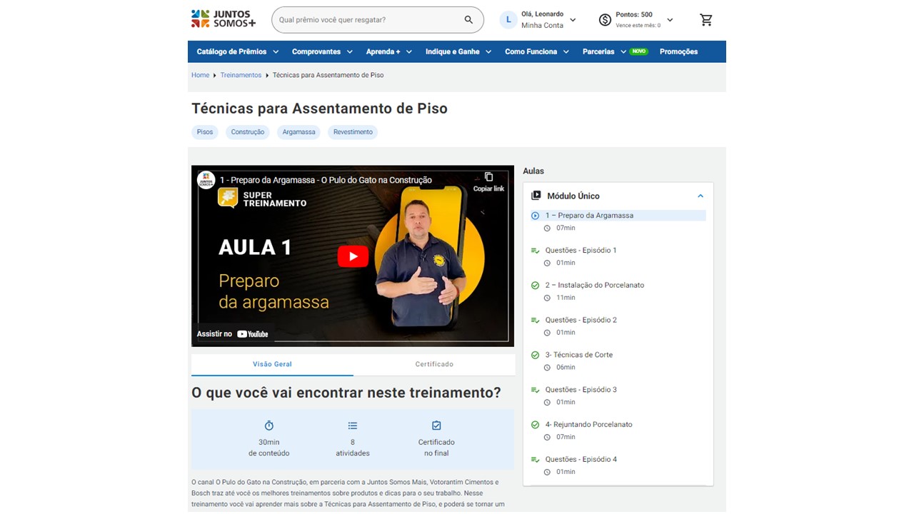 O treinamento conta com 4 aulas e é totalmente gratuito.